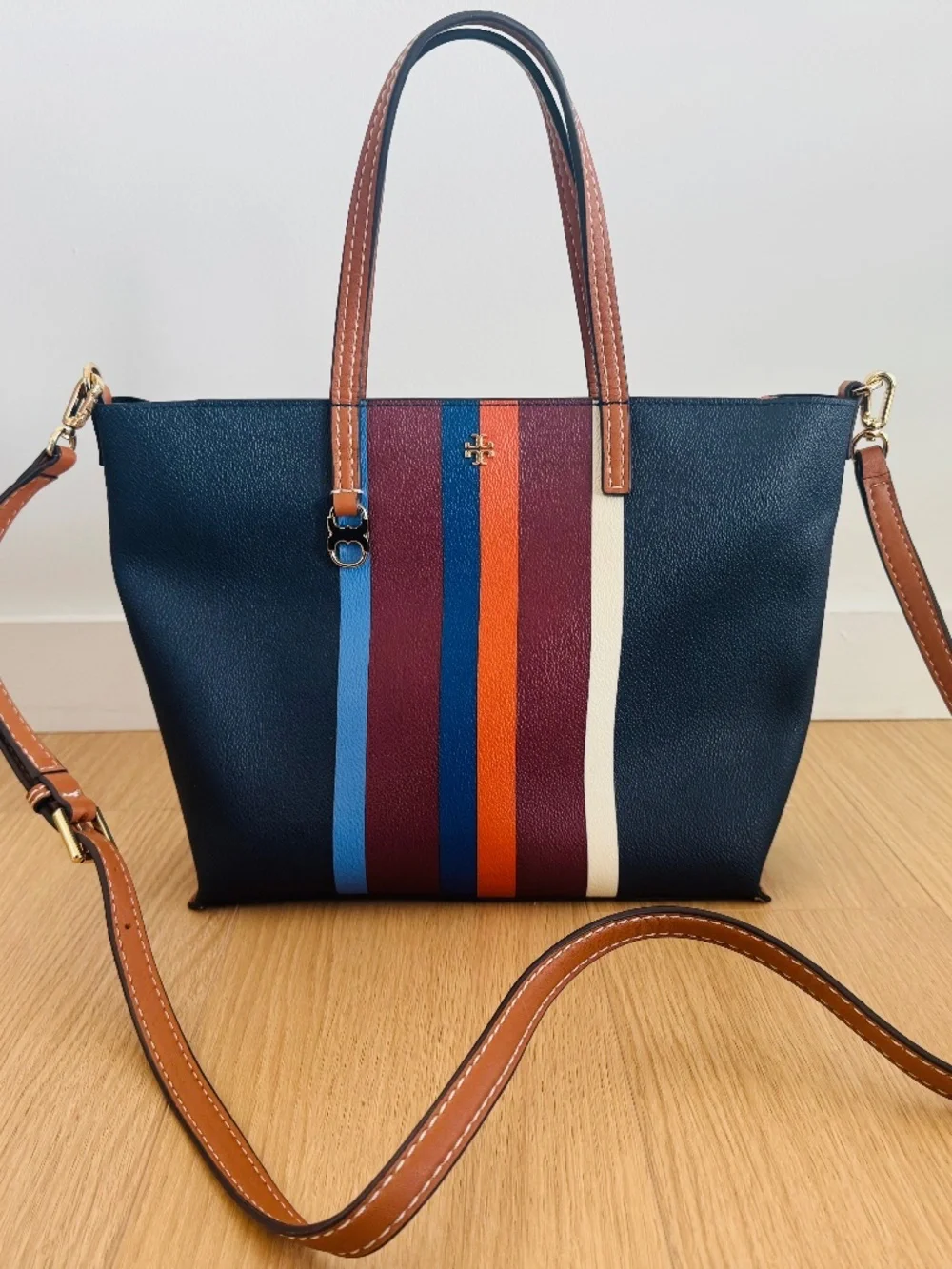 Tory Burch Tote / Crossbody – Navy Multi Stripe